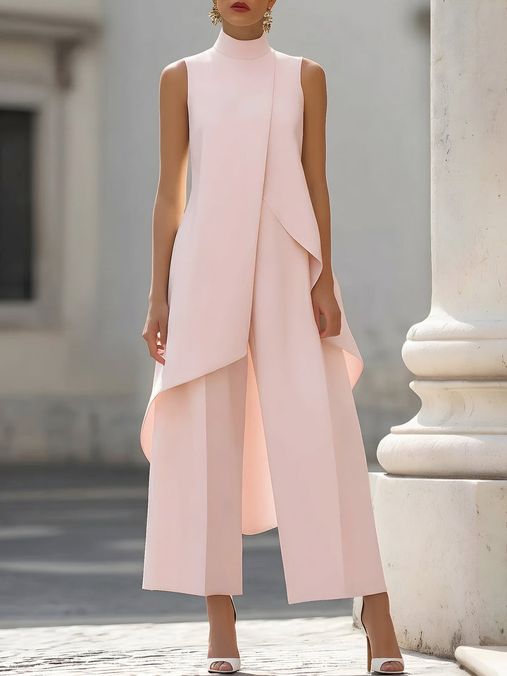 Everly - Elegant tweedelig pak met wijde pijpen