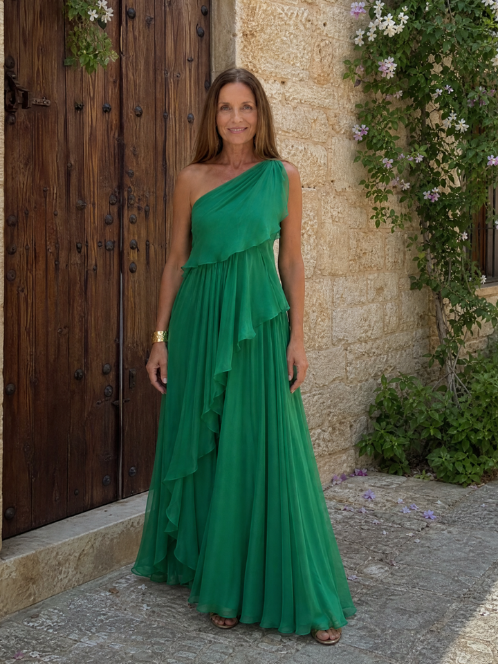 Talia | Maxi-jurk met cascades ruches