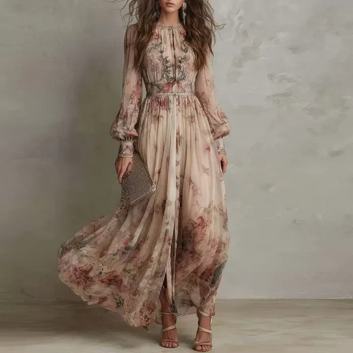Amelie | Vintage Maxi-jurk met bloemenprint