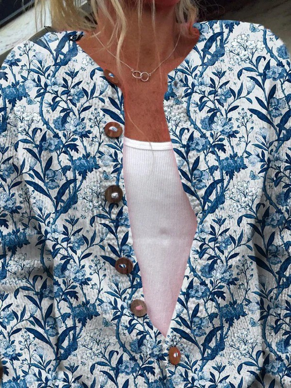 Tiverly™ | Vintage bloemenvest met knoopsluiting aan de voorkant