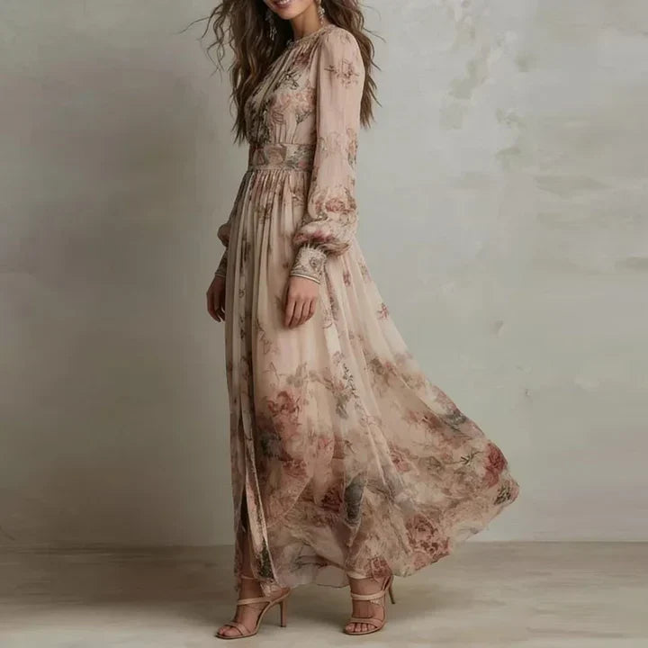 Amelie | Vintage Maxi-jurk met bloemenprint