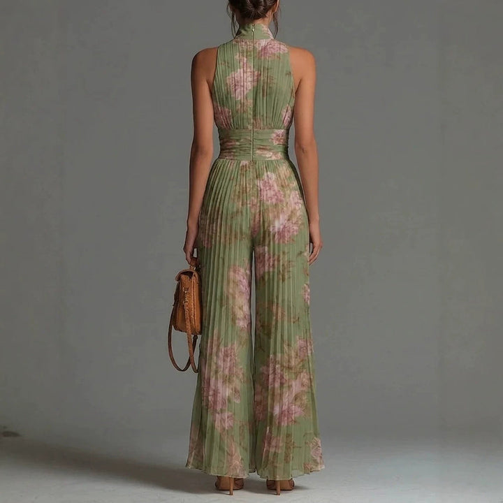 Sofia | Geplooide Bloemen Chiffon Jumpsuit voor Dames