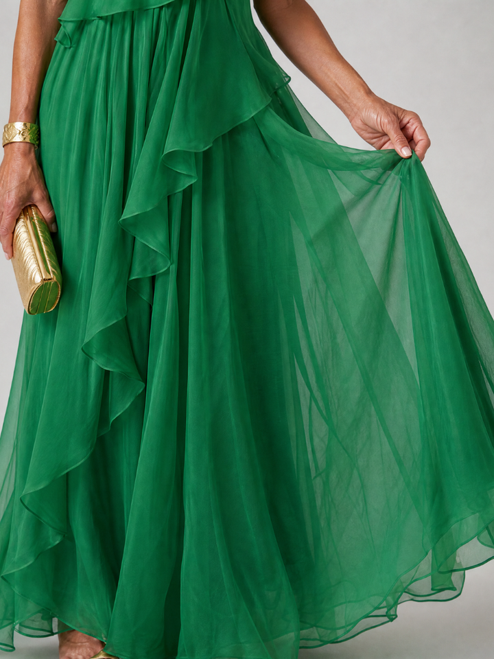 Talia | Maxi-jurk met cascades ruches