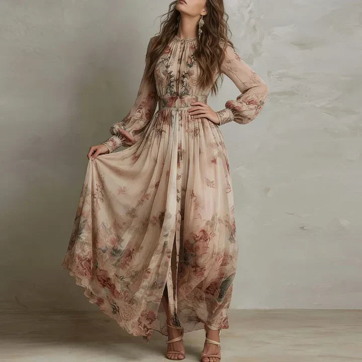Amelie | Vintage Maxi-jurk met bloemenprint