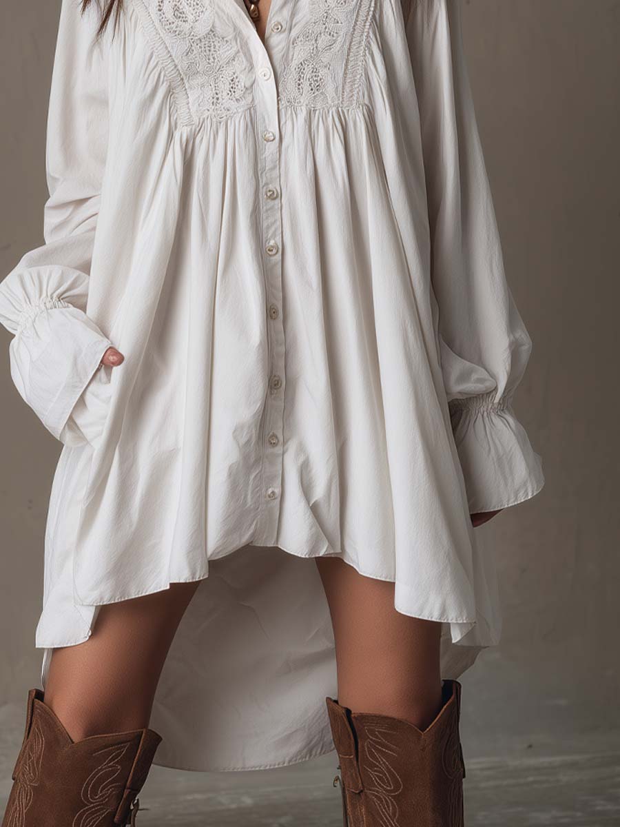 Lucia | Overhemdjurk met Kanten Details