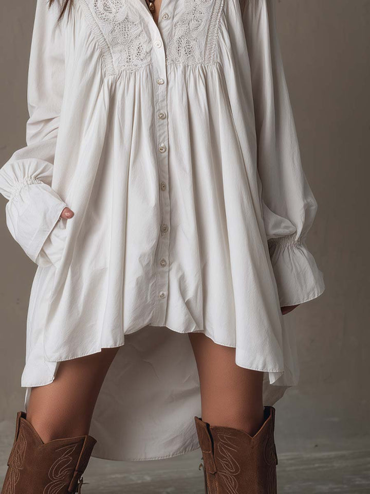 Lucia | Overhemdjurk met Kanten Details