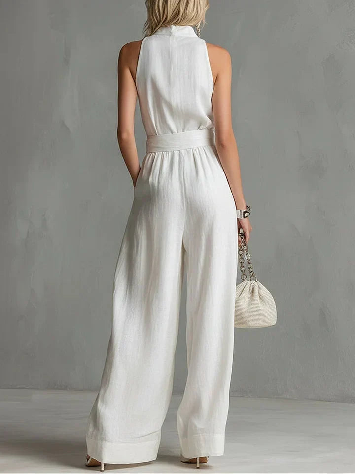 Monroe | Jumpsuit met wijde pijpen en ceintuur voor dames