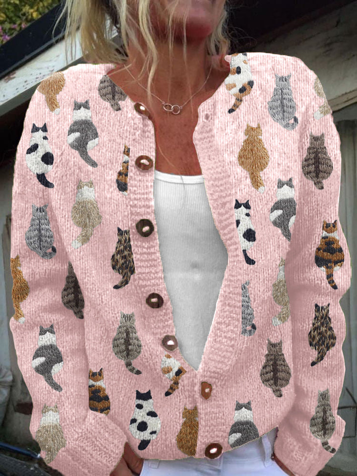 Charlotte™ | Knus vest met kattenprint