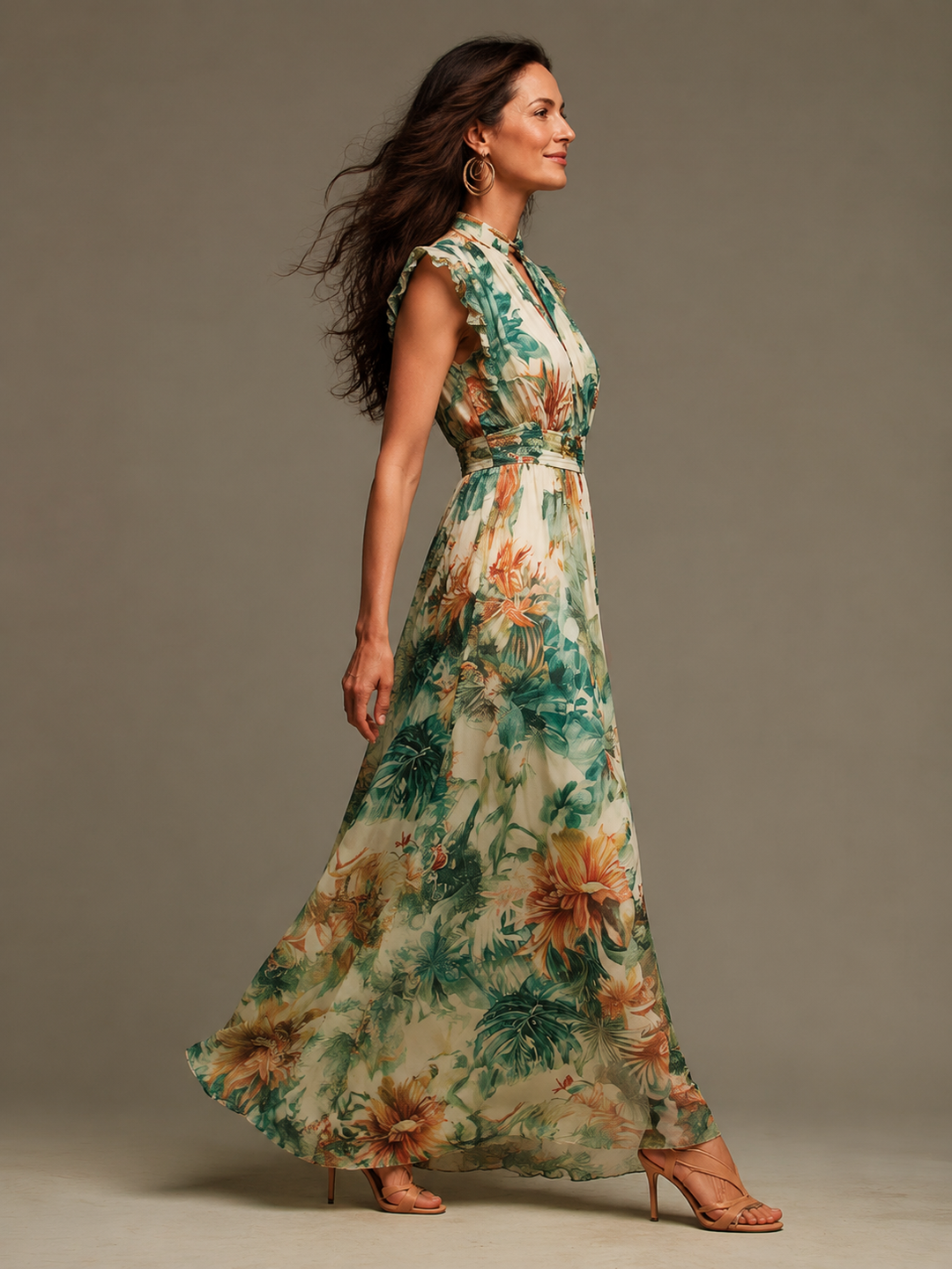 Grace | Geschilderde tropische chiffon