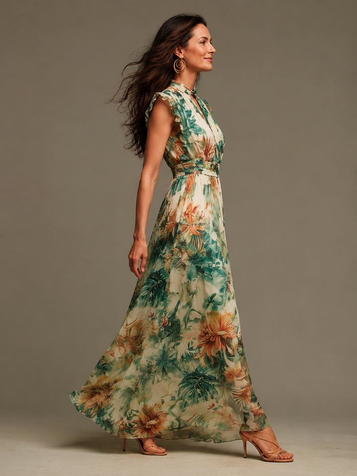 Grace | Geschilderde tropische chiffon