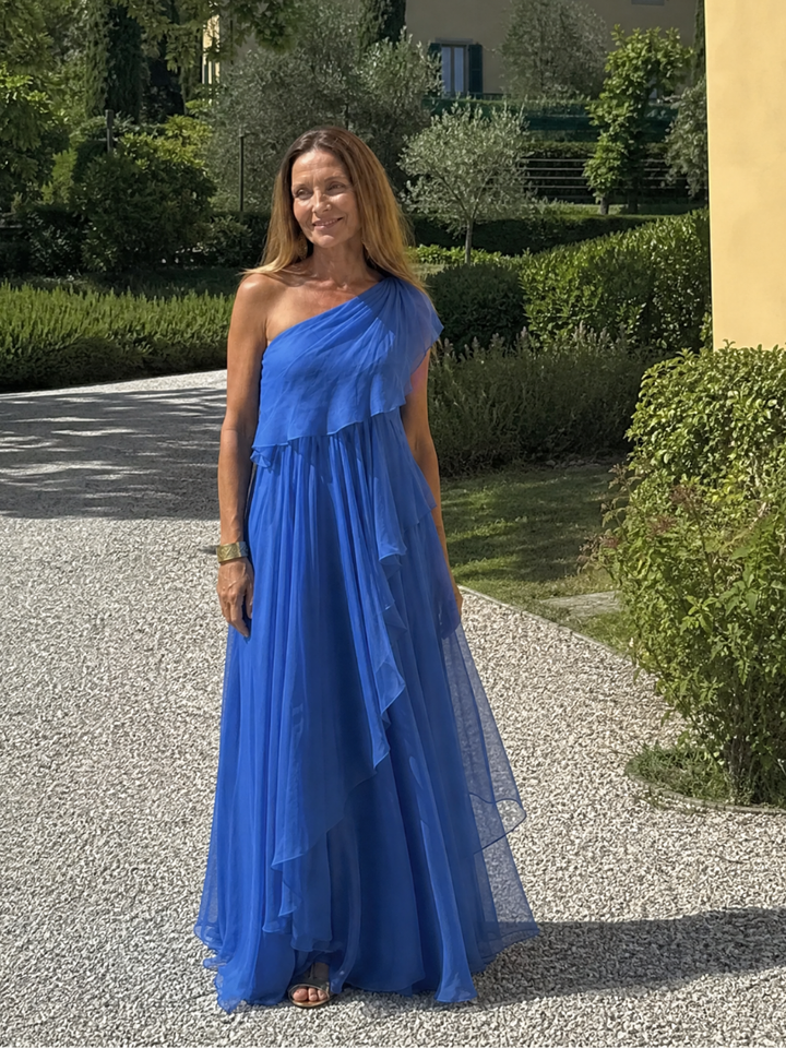 Talia | Maxi-jurk met cascades ruches