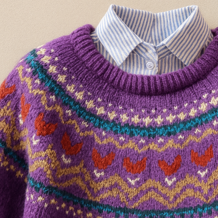 Solva™ | Klassieke Vintage Gebreide Trui