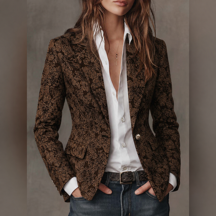 Getailleerde Paisley Jacquard Blazer voor Dames