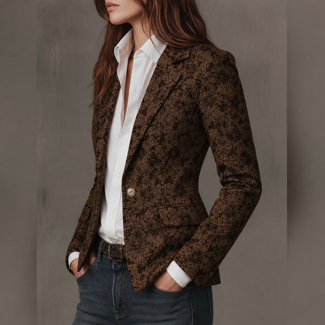 Getailleerde Paisley Jacquard Blazer voor Dames
