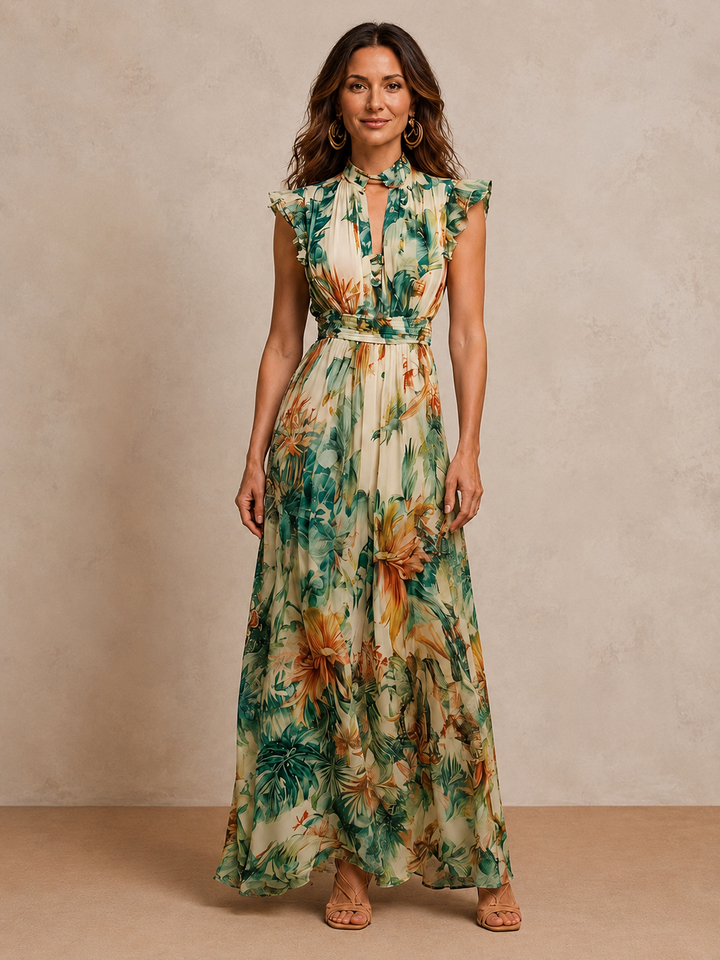 Grace | Geschilderde tropische chiffon