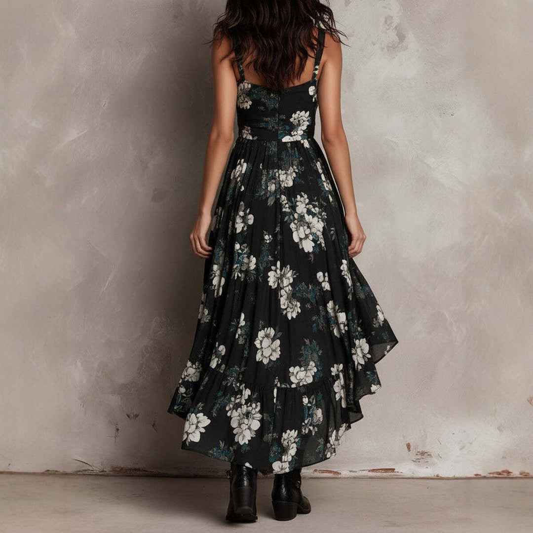 Loretta | Hi-low-jurk met bloemenprint