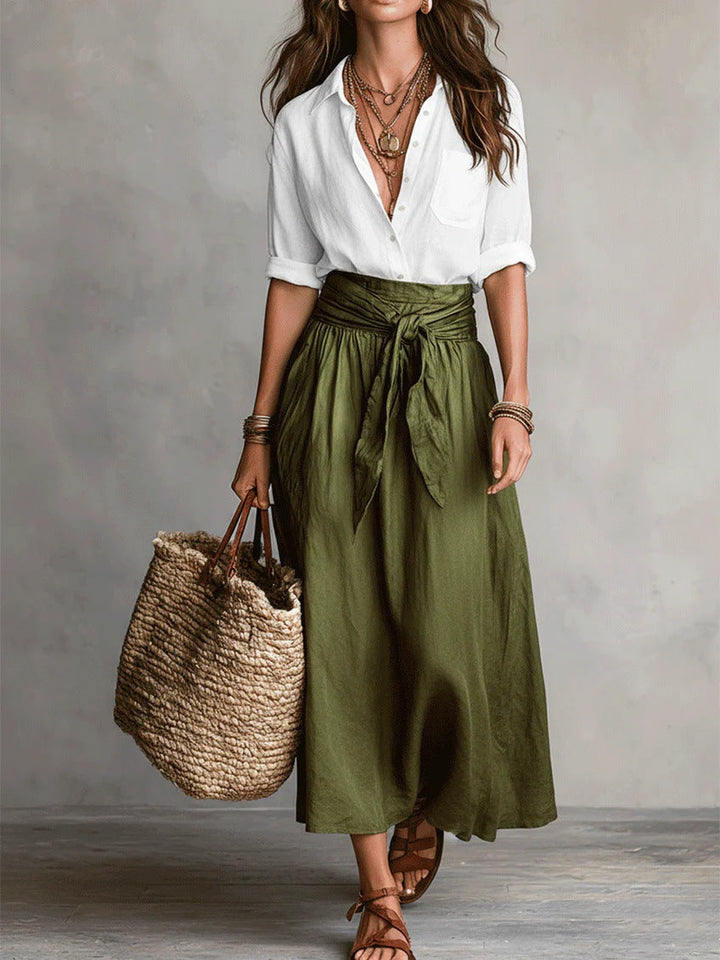 Camilla | Midi-set met strikceintuur