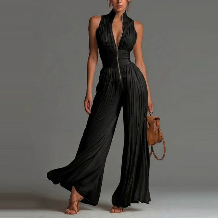 Sofia | Geplooide Bloemen Chiffon Jumpsuit voor Dames