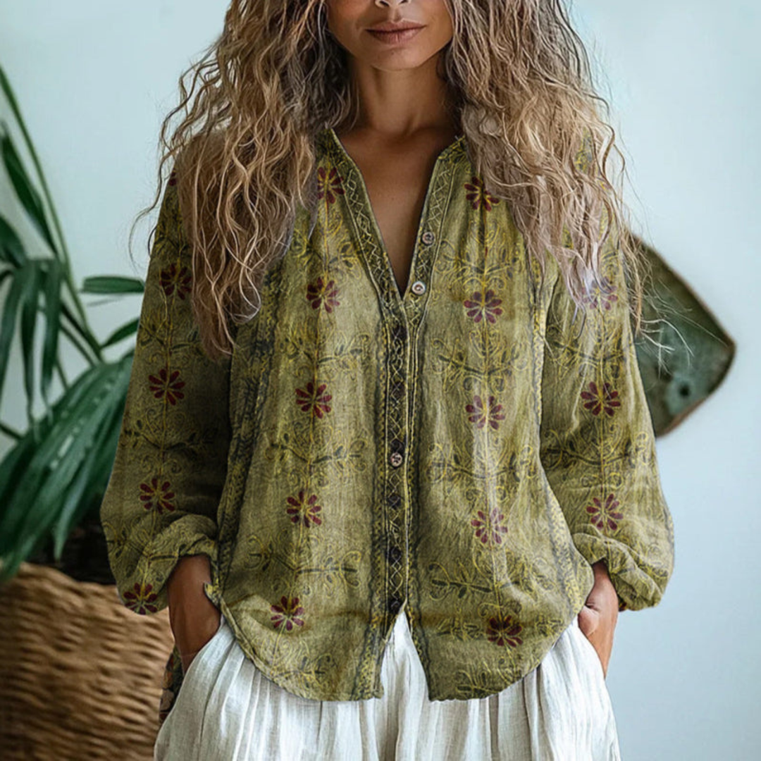 Wena™ | Damesblouse met lange mouwen en knoopsluiting
