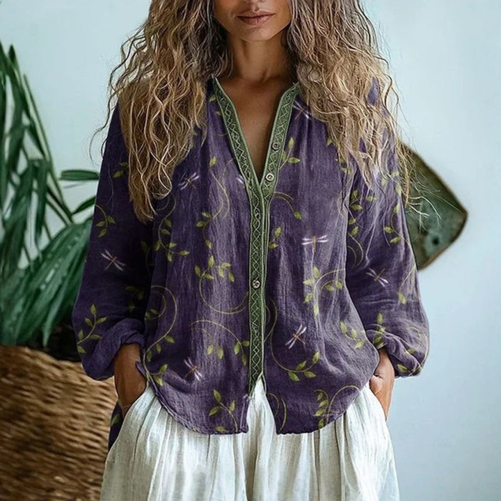Wena™ | Damesblouse met lange mouwen en knoopsluiting