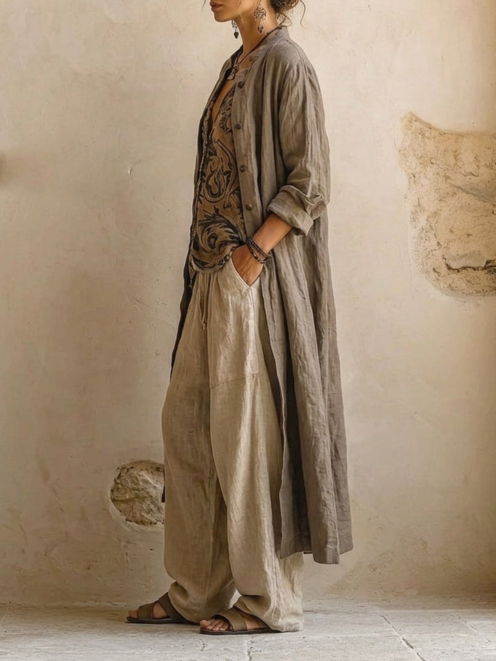 Emma | Cotton Linen Three-Piece Set for Women