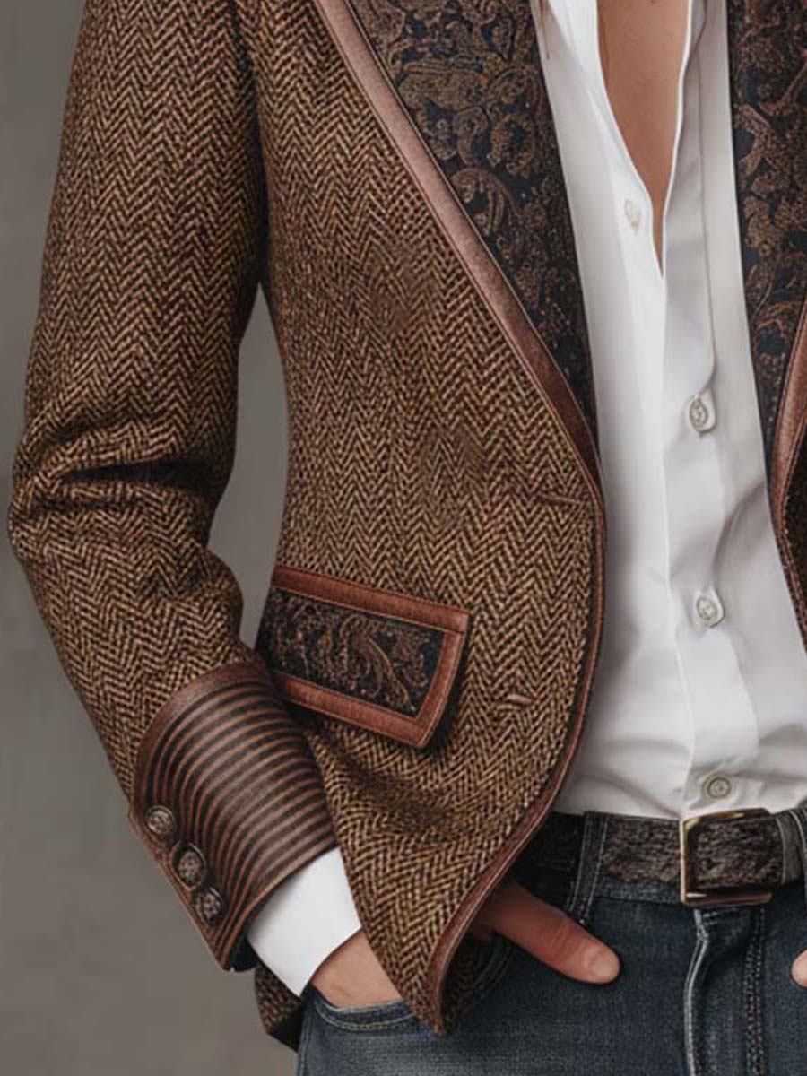 Dames Blazer met Visgraatprint