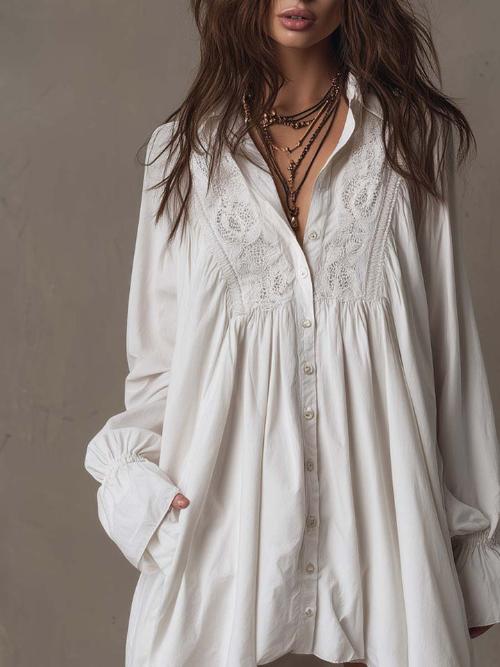 Lucia | Overhemdjurk met Kanten Details