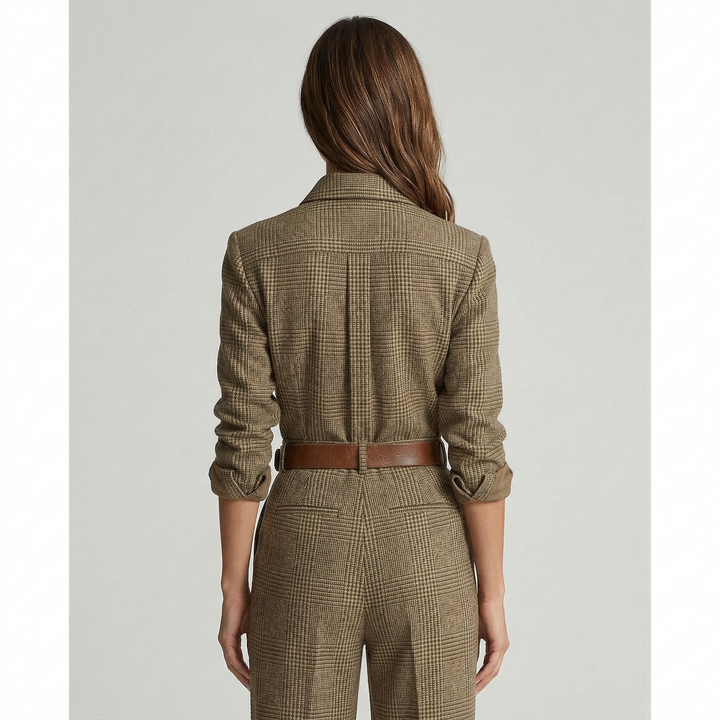 Celia | Jumpsuit met wijde pijpen en ruitpatroon voor dames