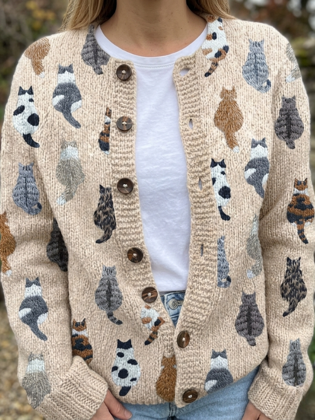 Charlotte™ | Knus vest met kattenprint