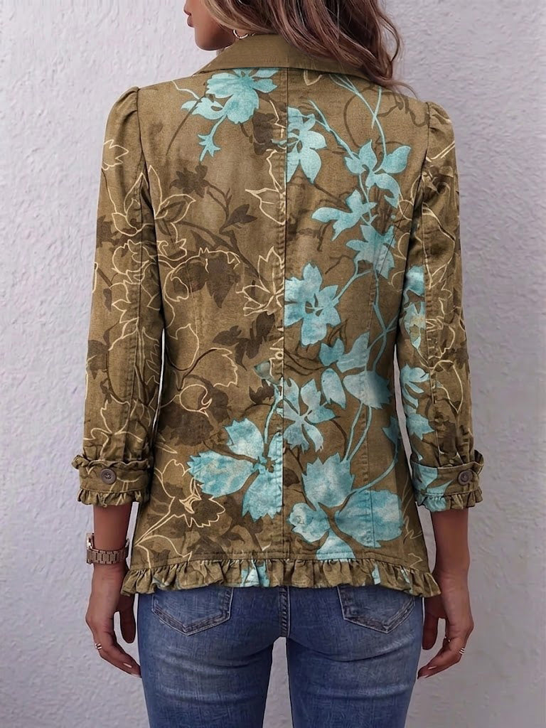 Sundara™ | Boho Gradient Vintage Bloemige Ruches Jasje
