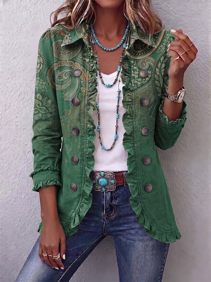 Jemara™ | Bohemian Paisley Print Jack met Ruches