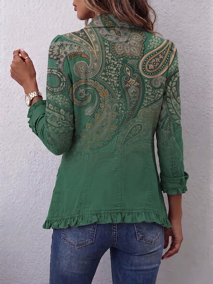 Jemara™ | Bohemian Paisley Print Jack met Ruches