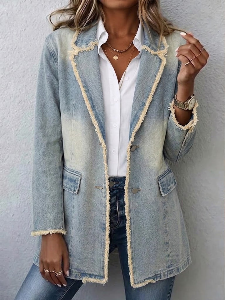Dionne™ | Oversized blazer in vintage-stijl met onafgewerkte zomen