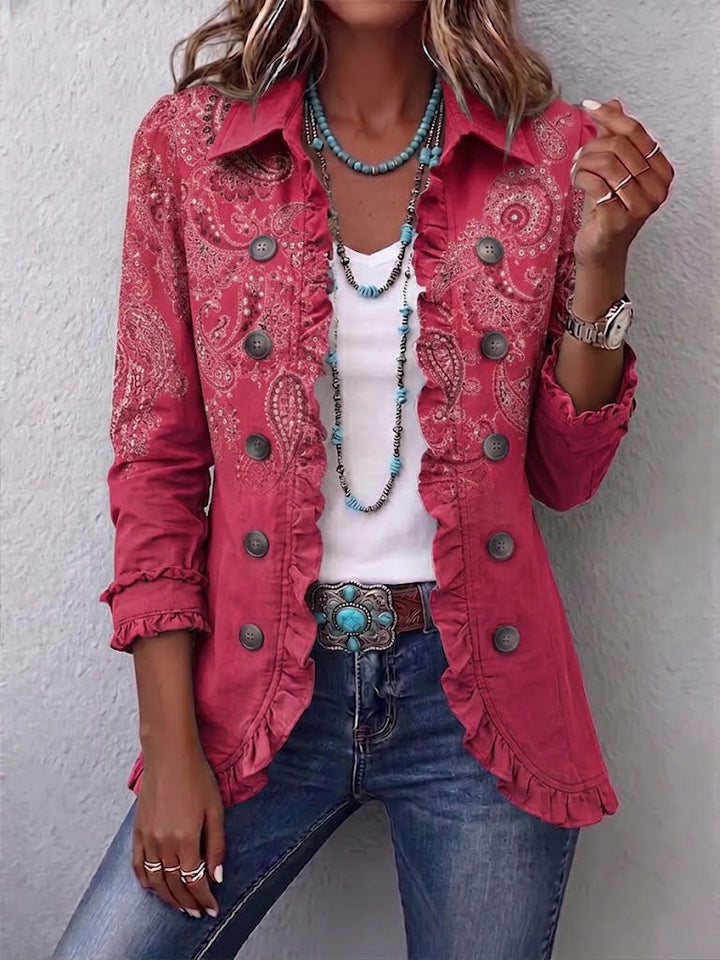Anouk™ | Vintage Paisley Print Ruchesjack