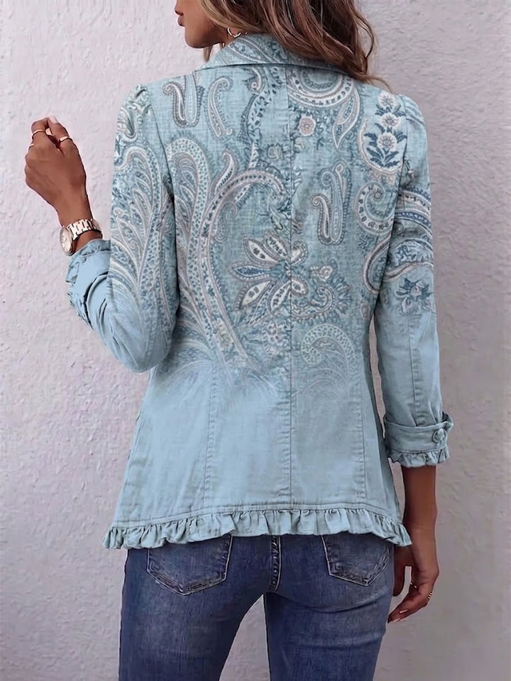 Estrella™ | Vintage Paisley-print jack met ruches