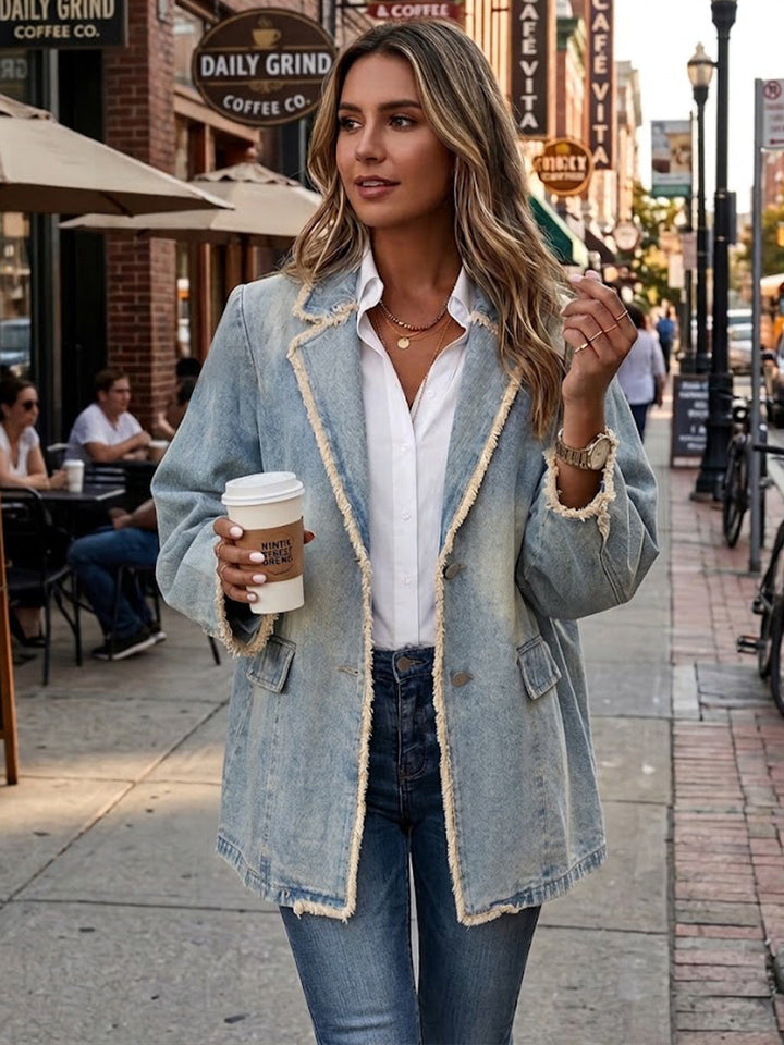 Dionne™ | Oversized blazer in vintage-stijl met onafgewerkte zomen